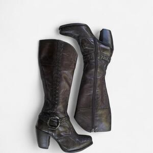 Siren by Mark Nason black leather western goth biker boot size 6.5